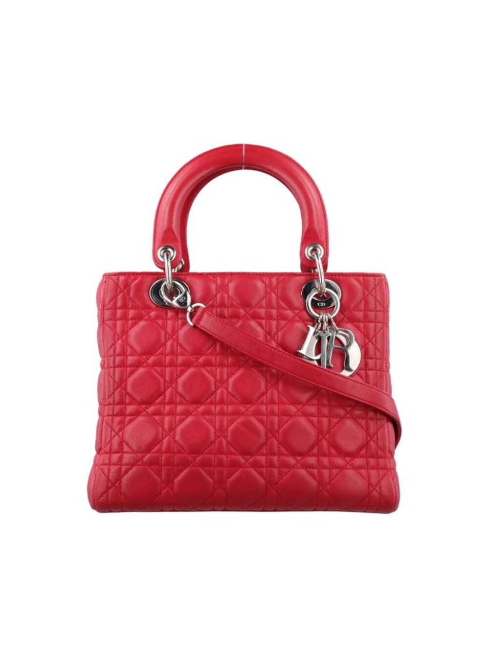 Dior Lady Red Lambskin Handbag